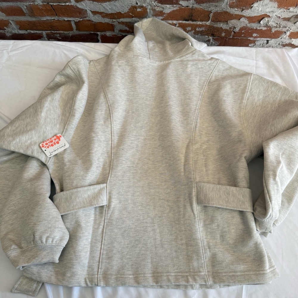 $128 NWT FREE PEOPLE FOR the WIN CINCH HOODIE SWEATSHIRT TIES ~ M - Picture 10 of 12